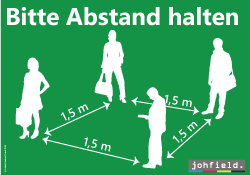 Aufkleber Abstand halten