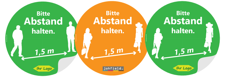 Aufkleber Abstand halten